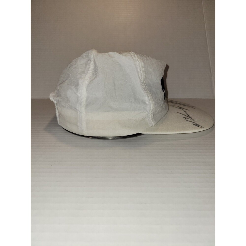Vintage MOBIL 1 RACING White Snapback Hat Nylon Autographed Race Car Drivers?‎ - Picture 5 of 7